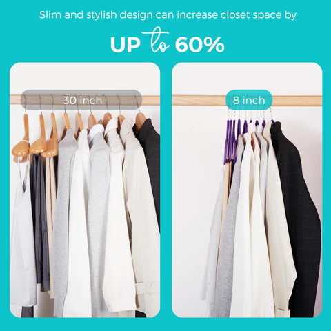 HOUSE DAY ultra-thin space-saving profile frees precious closet space.