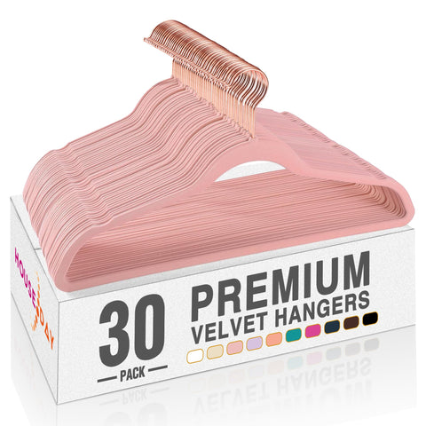 HOUSE DAY velvet hangers 30-pack protect delicate fabrics with soft velvet finish.