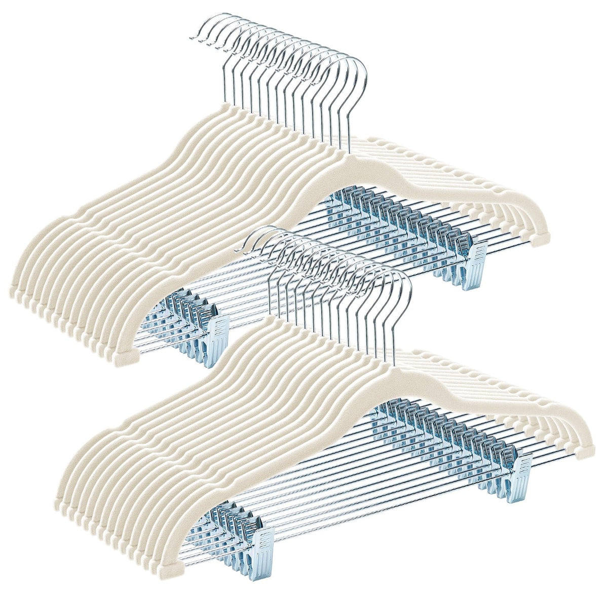 House Day Velvet Hangers with adjustable clips organize outfits neatly for quick dressing