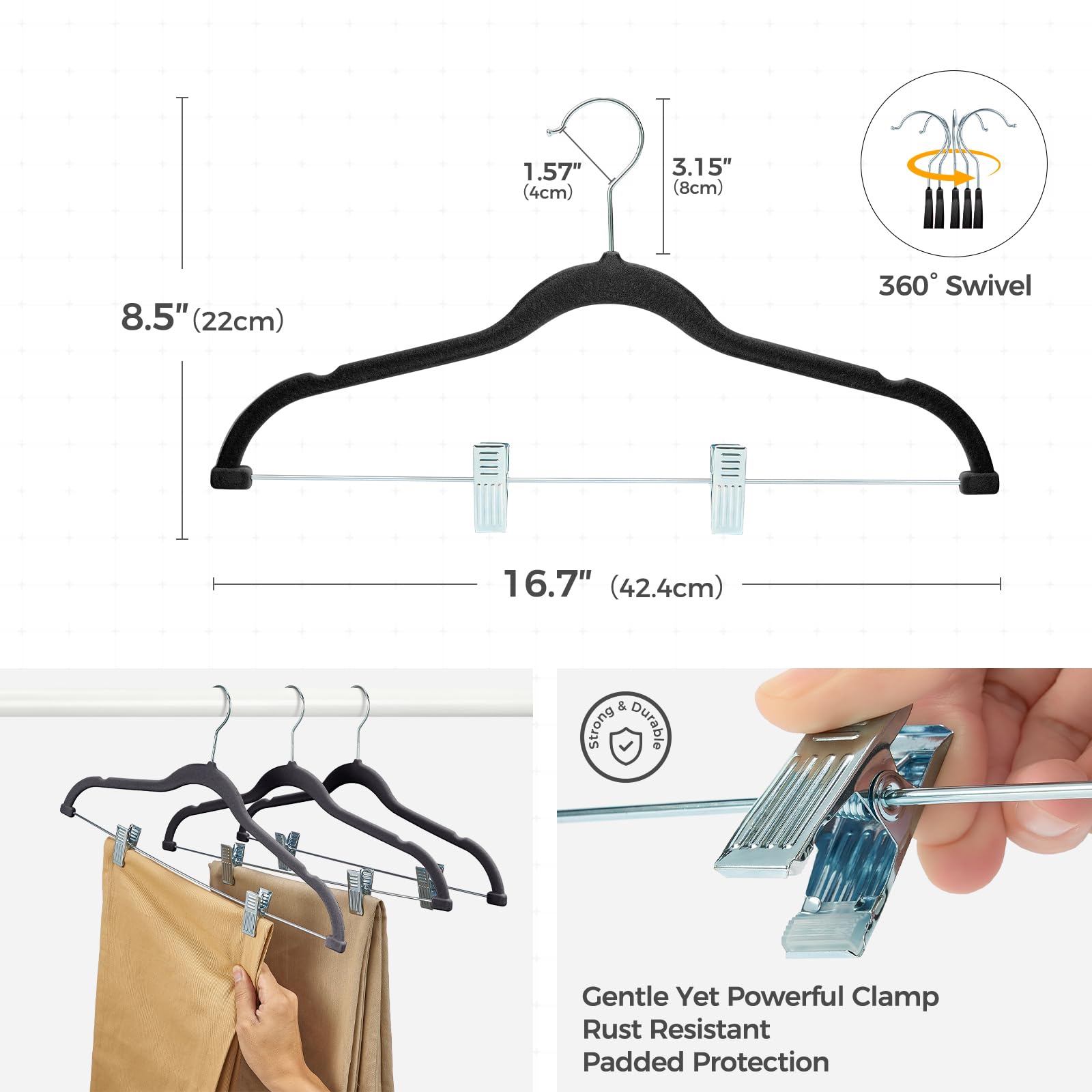 House Day velvet hangers with non-slip surface prevent clothes from slipping