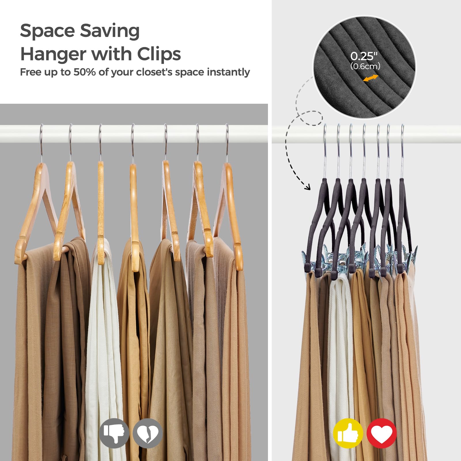 House Day velvet hangers keep outfits tidy year-round in any closet