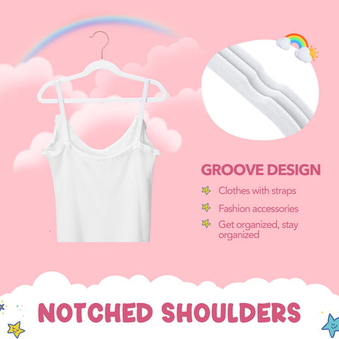HOUSE DAY velvet kids hangers shoulder-contour prevents creases on garments