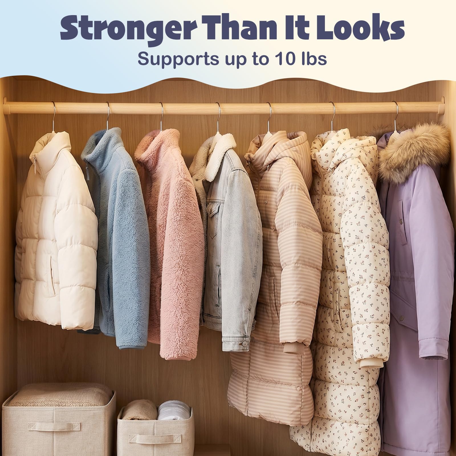 HOUSE DAY versatile junior hangers handle shirts, jackets, dresses, and accessories.