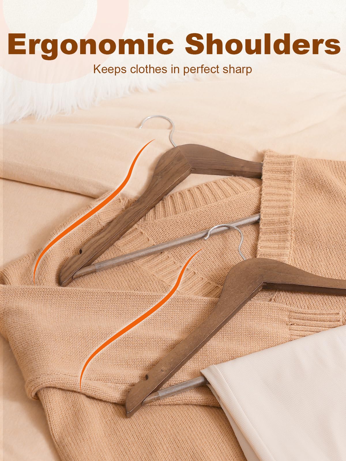 House Day walnut hanger with notches securely hold straps