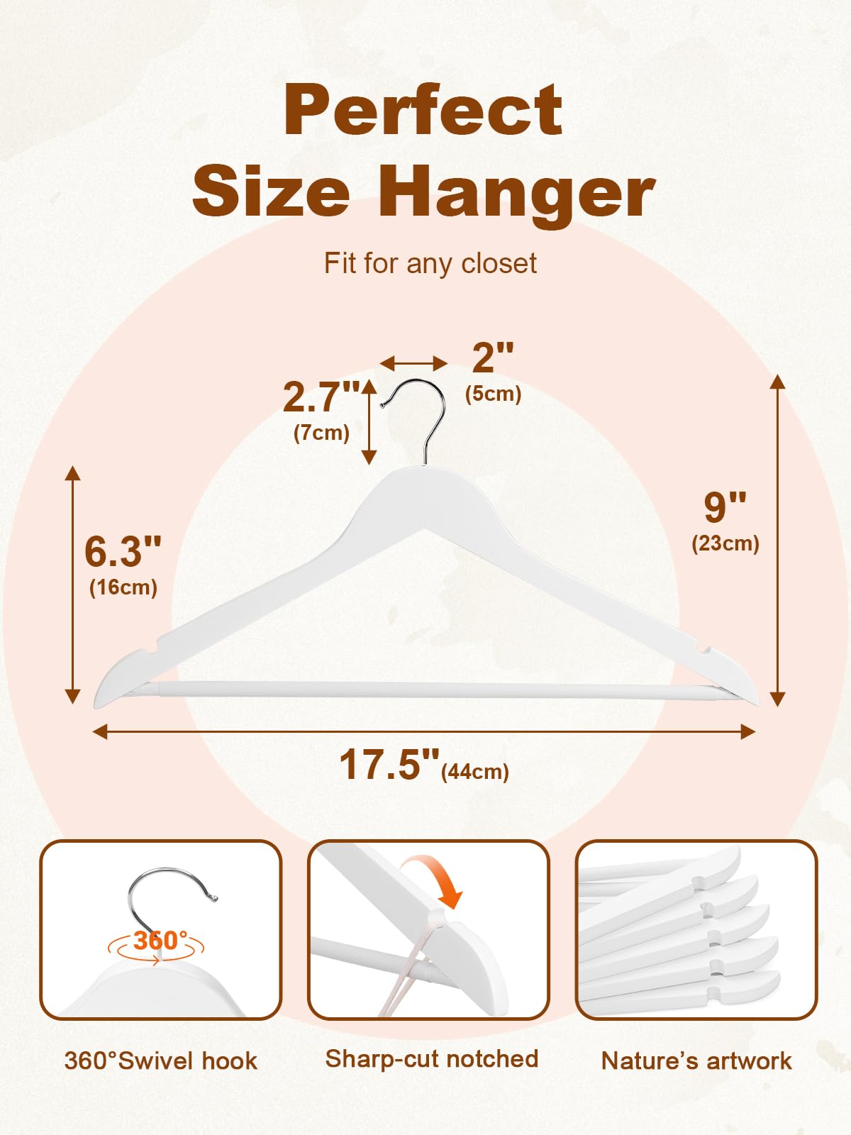 HOUSE DAY White Wooden Hangers in a tidy closet showcasing space saving design