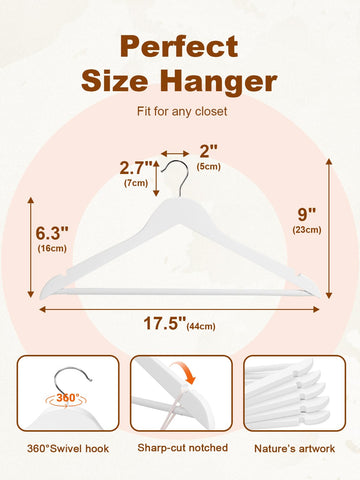 HOUSE DAY White Wooden Hangers in a tidy closet showcasing space saving design