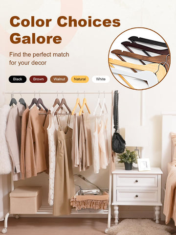 HOUSE DAY White Wooden Hangers 10 pack organized closet solution for outfits