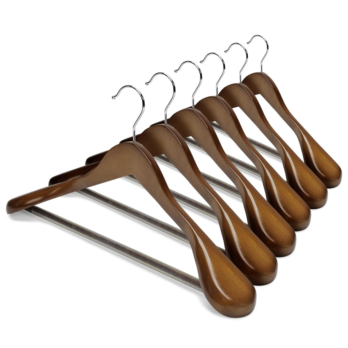 HOUSE DAY wide-shoulder hanger preserves suit shape and collar integrity.
