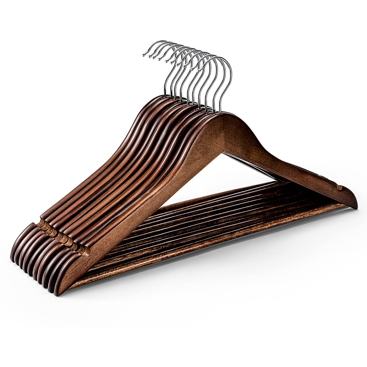 House Day wooden hanger with 360° swivel for quick outfit viewing