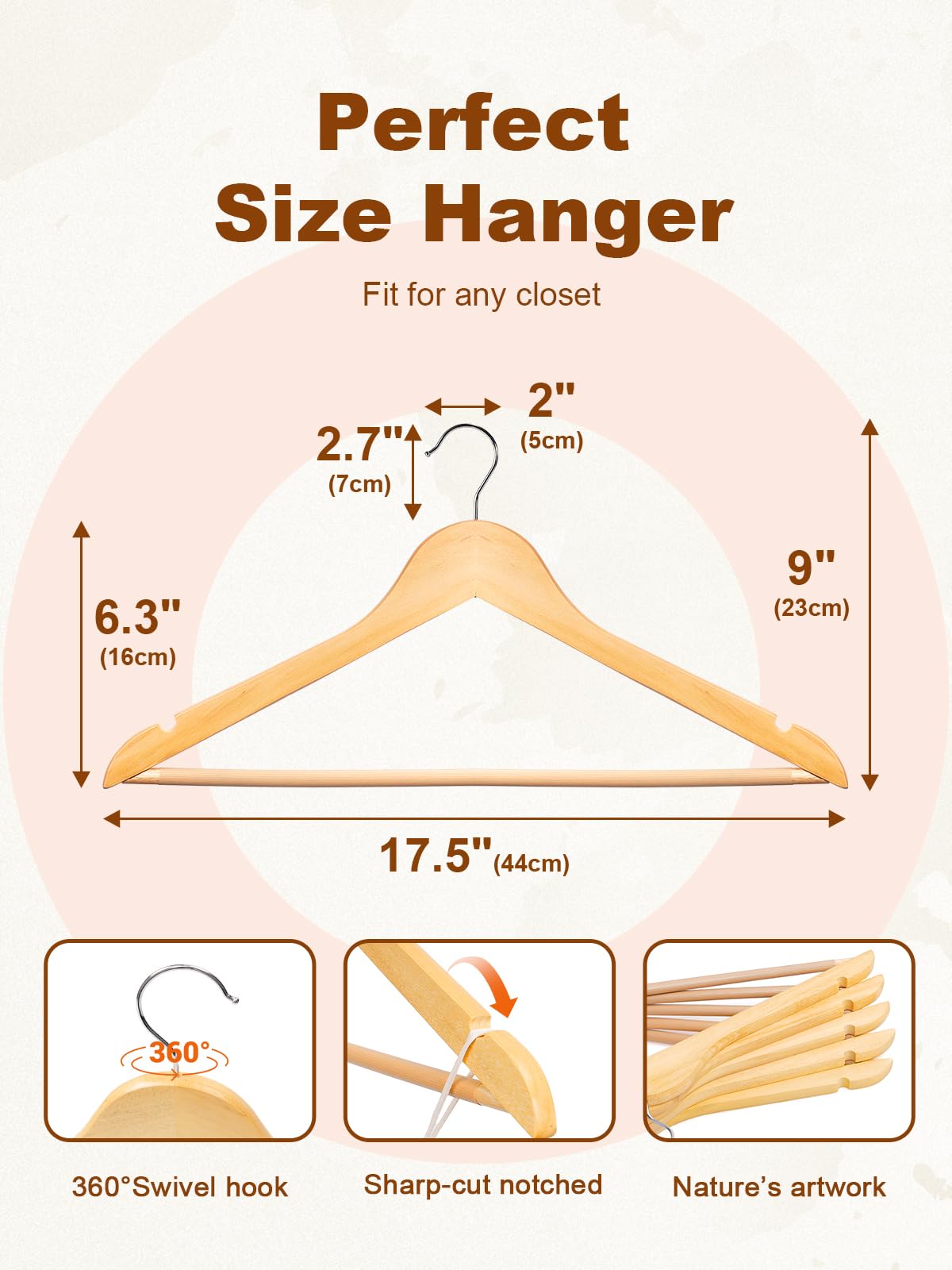 House Day hanger measures 17.5 inches long and 0.5 inch thick.