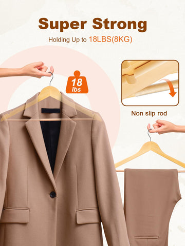 House Day ergonomic curved shoulder hanger maintains garment shape and reduces wrinkles