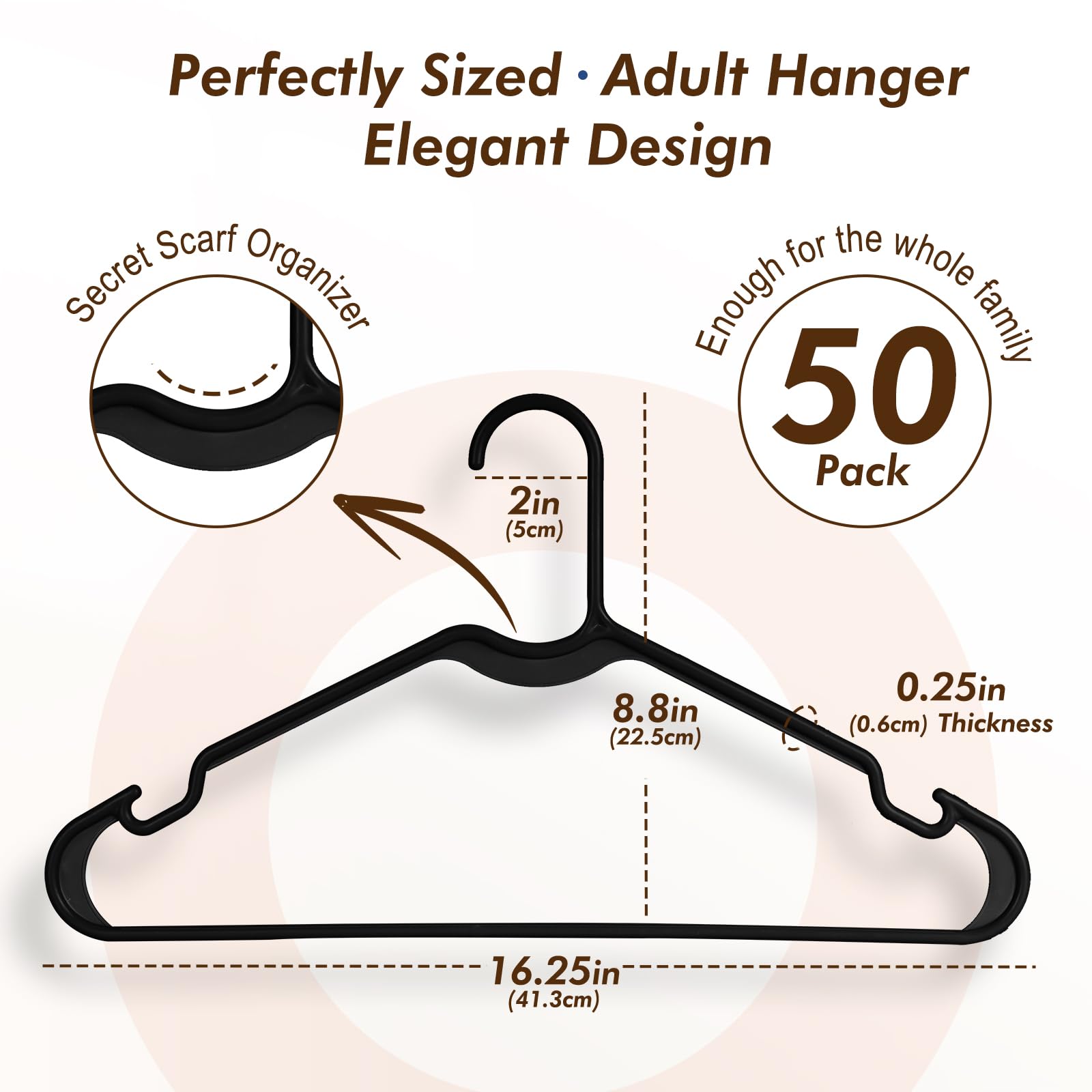HOUSE DAY zero-mark fabric-friendly hangers cradle fabrics without snags or creases