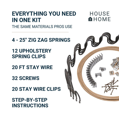 House2Home no sag springs 4-pack provides firm seating for worn cushions.
