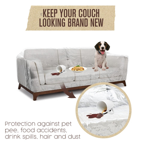Houseables couch cover shows pet protection against scratches