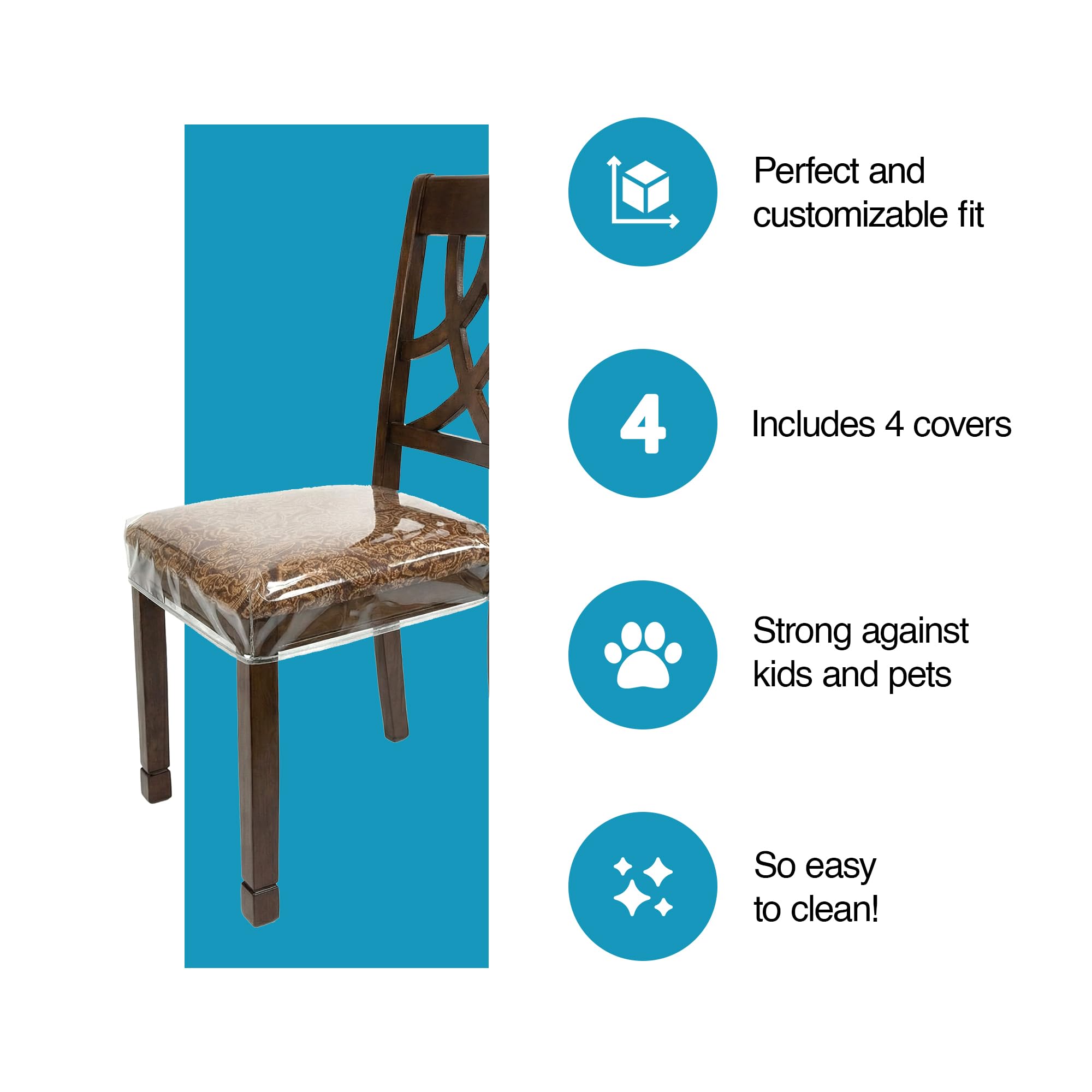 Houseables PVC chair cover shields upholstery from wear.