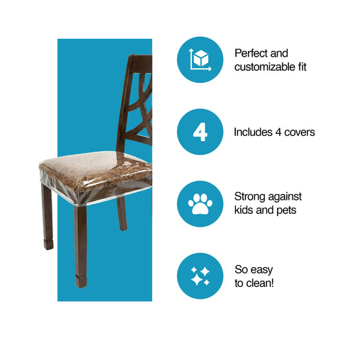 Houseables PVC chair cover shields upholstery from wear.