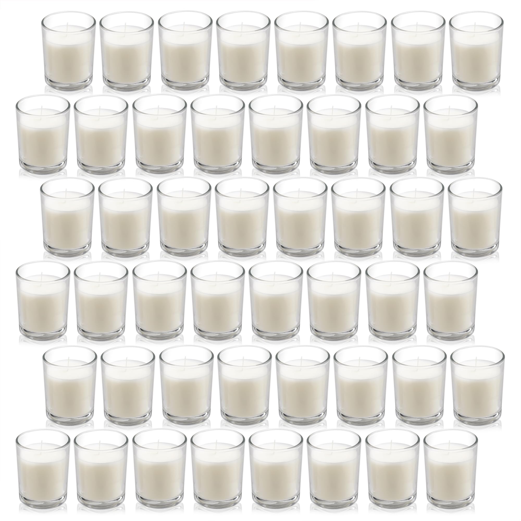 Housecret 48-pack warm white unscented votive candles glow softly for ambience
