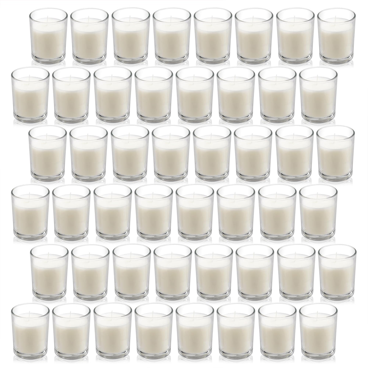 Housecret 48-pack warm white unscented votive candles glow softly for ambience