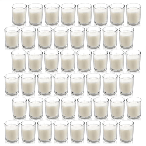 Housecret 48-pack warm white unscented votive candles glow softly for ambience