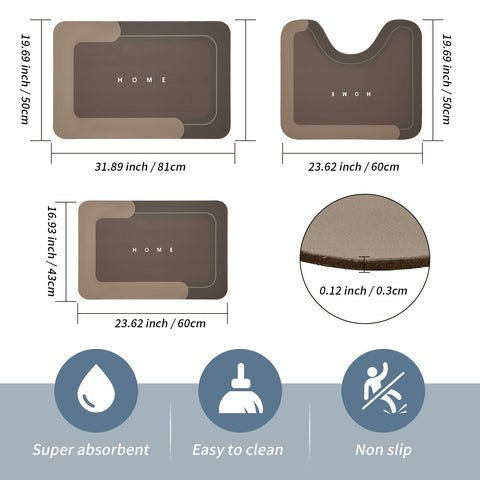 Housego bath mat soft comfortable top layer for plush standing feel