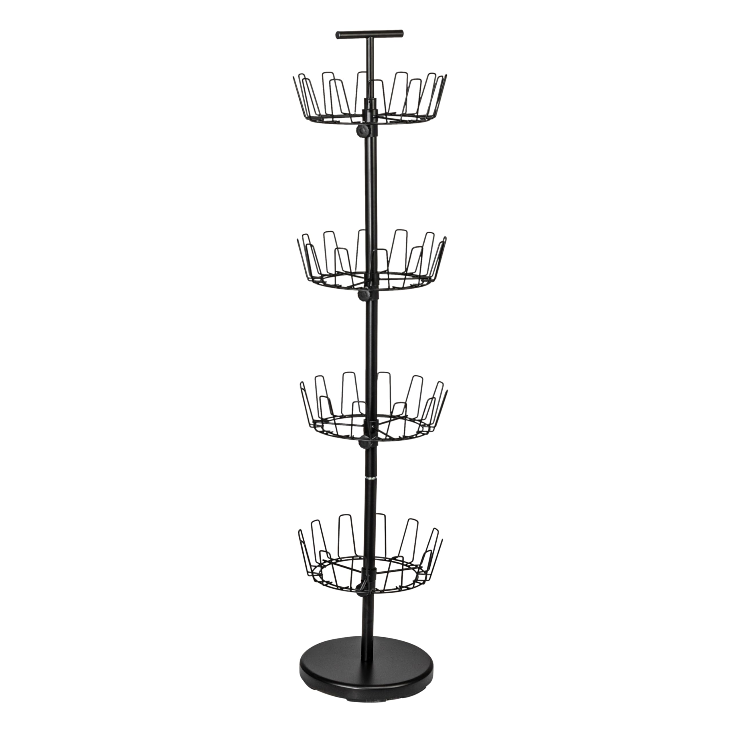 Household Essentials 4-tier shoe tree in matte black with sturdy base for space-saving storage
