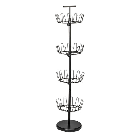 Household Essentials 4-tier shoe tree in matte black with sturdy base for space-saving storage