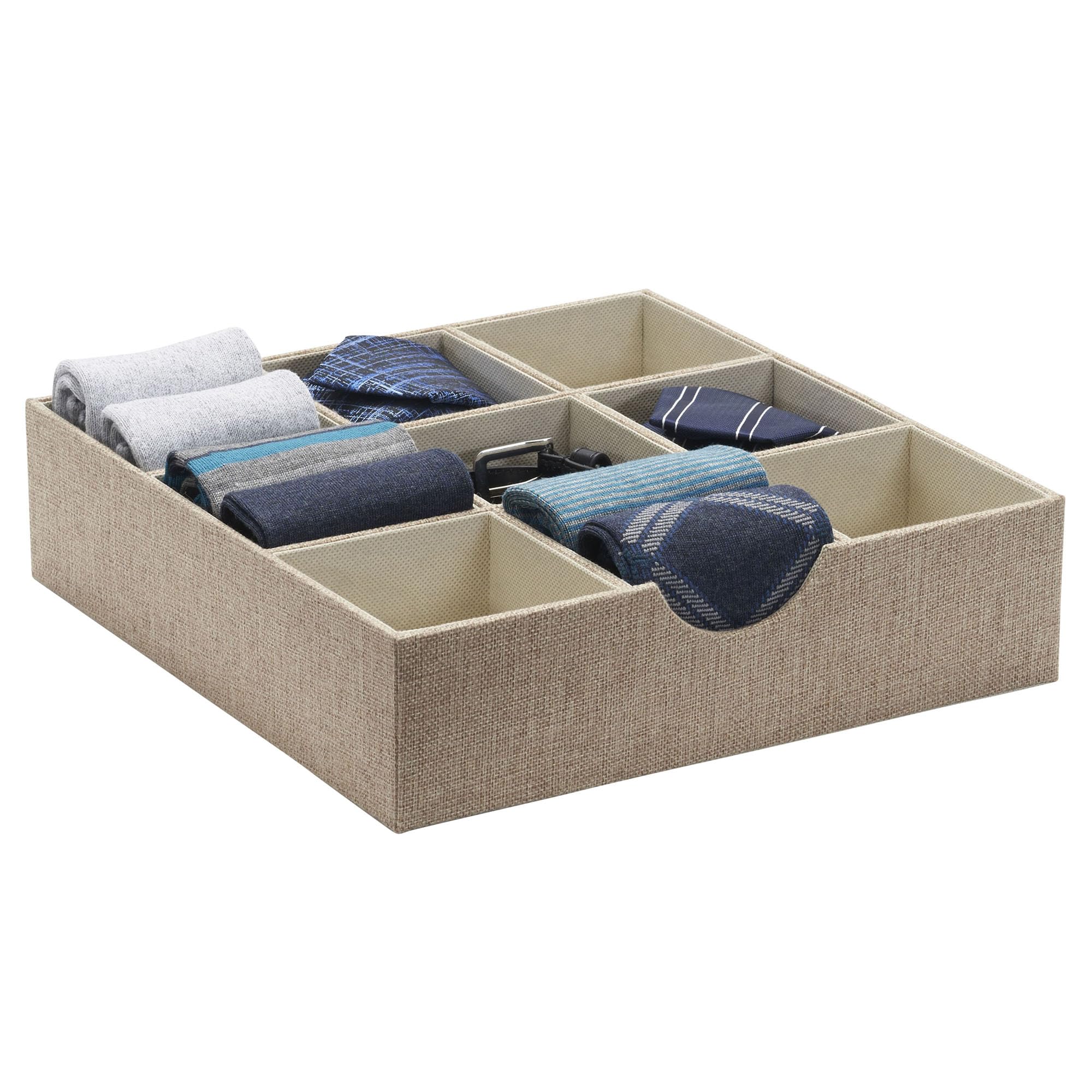 Household Essentials 12x12 inch organizer fits desks, dressers, and shelves for stylish storage.