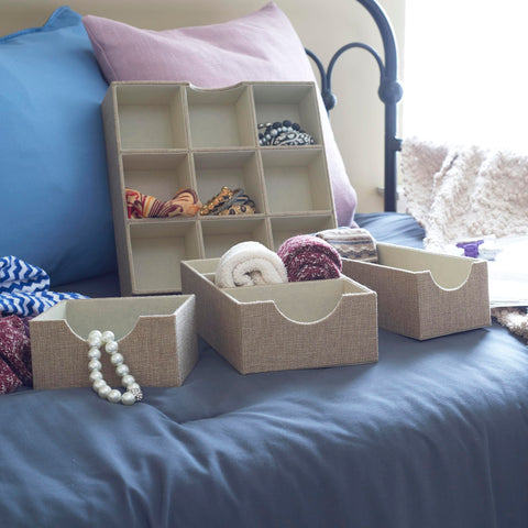 Household Essentials compact 3-inch profile keeps drawers organized without crowding.