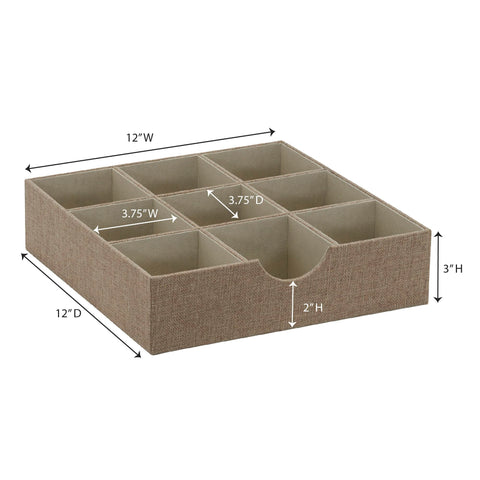 Household Essentials curved lip drawer organizer eases removal and access in tight spaces.
