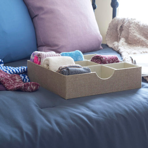 Household Essentials sock and accessory organizer with cushioned fabric protects items from damage.