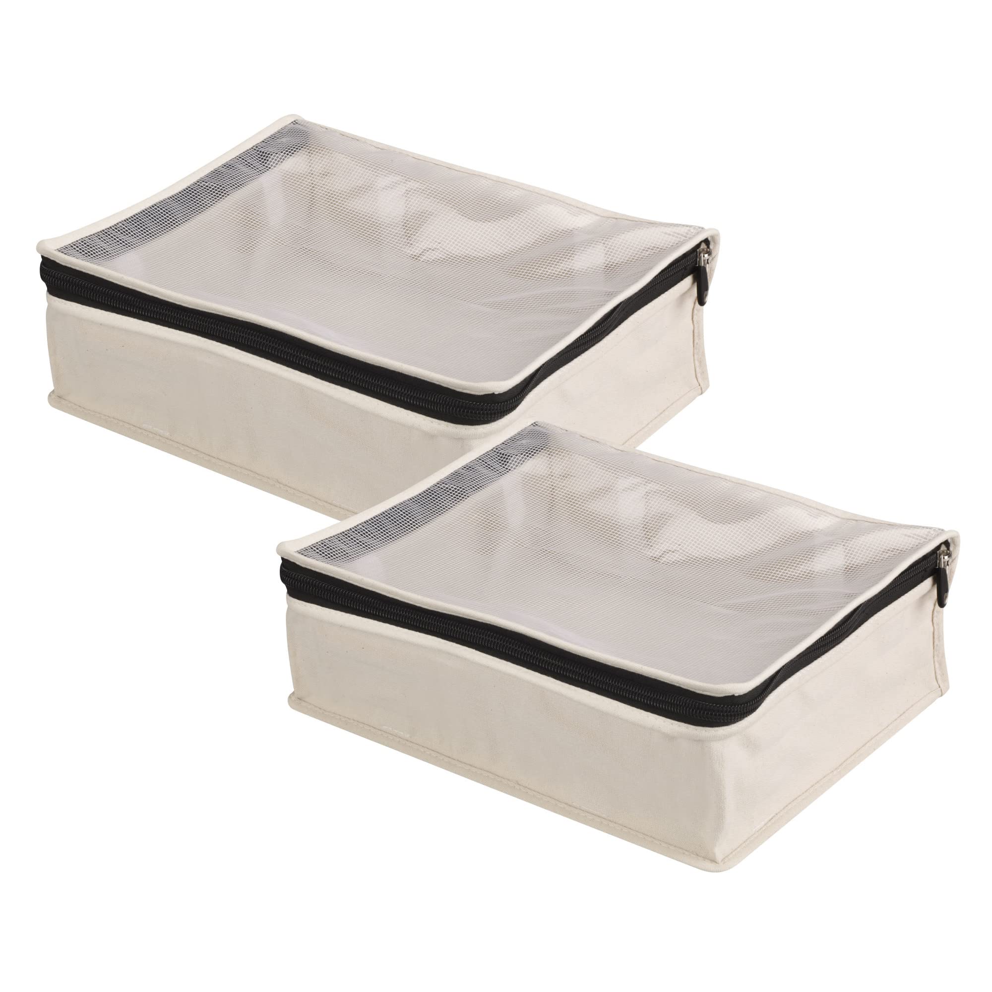 Household Essentials canvas sweater storage bag with top window for quick content visibility.