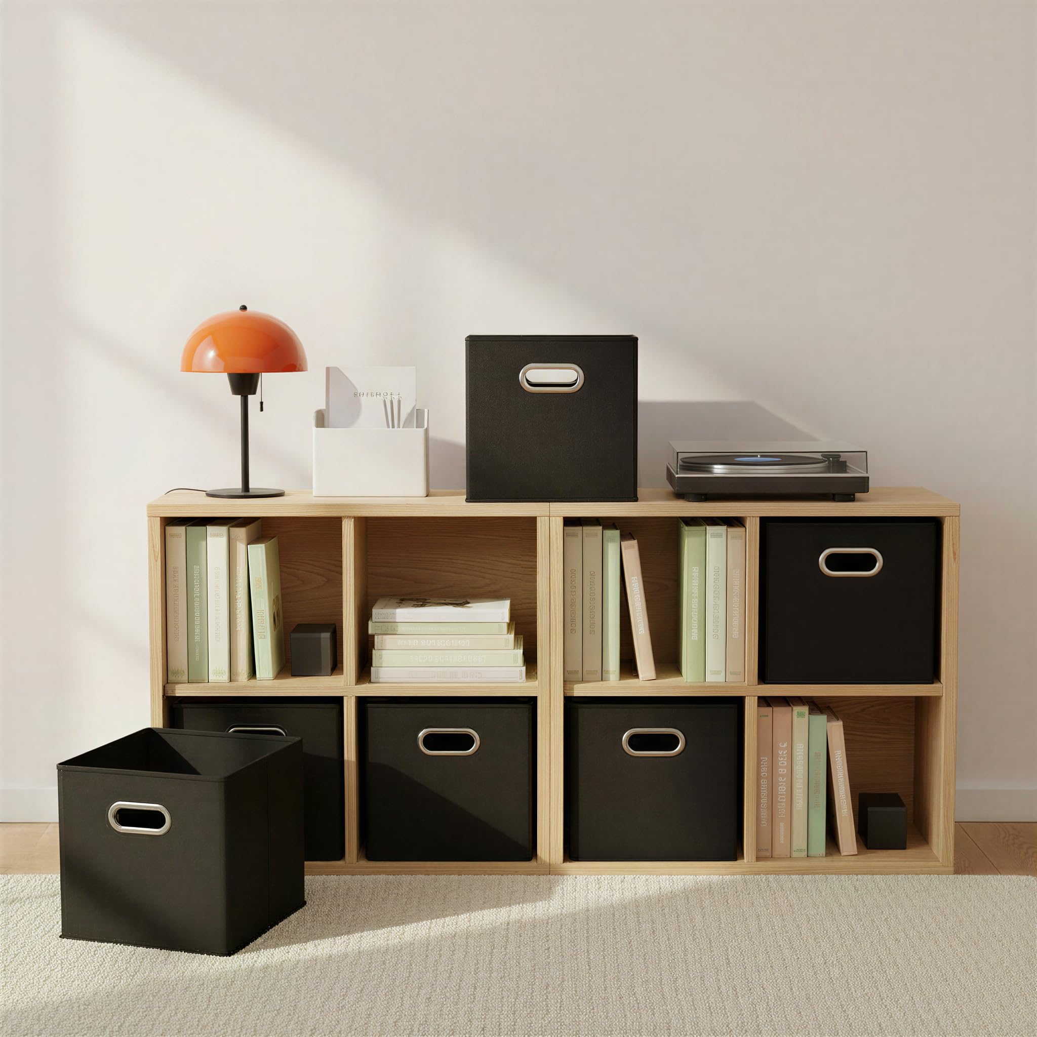 Cleaning with a damp cloth keeps Household Essentials bins looking fresh.