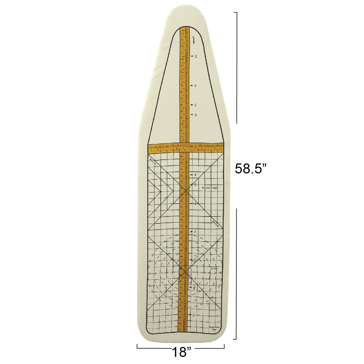 Sewing-guide design on Household Essentials Deluxe pad doubles as a portable sewing table for small projects.