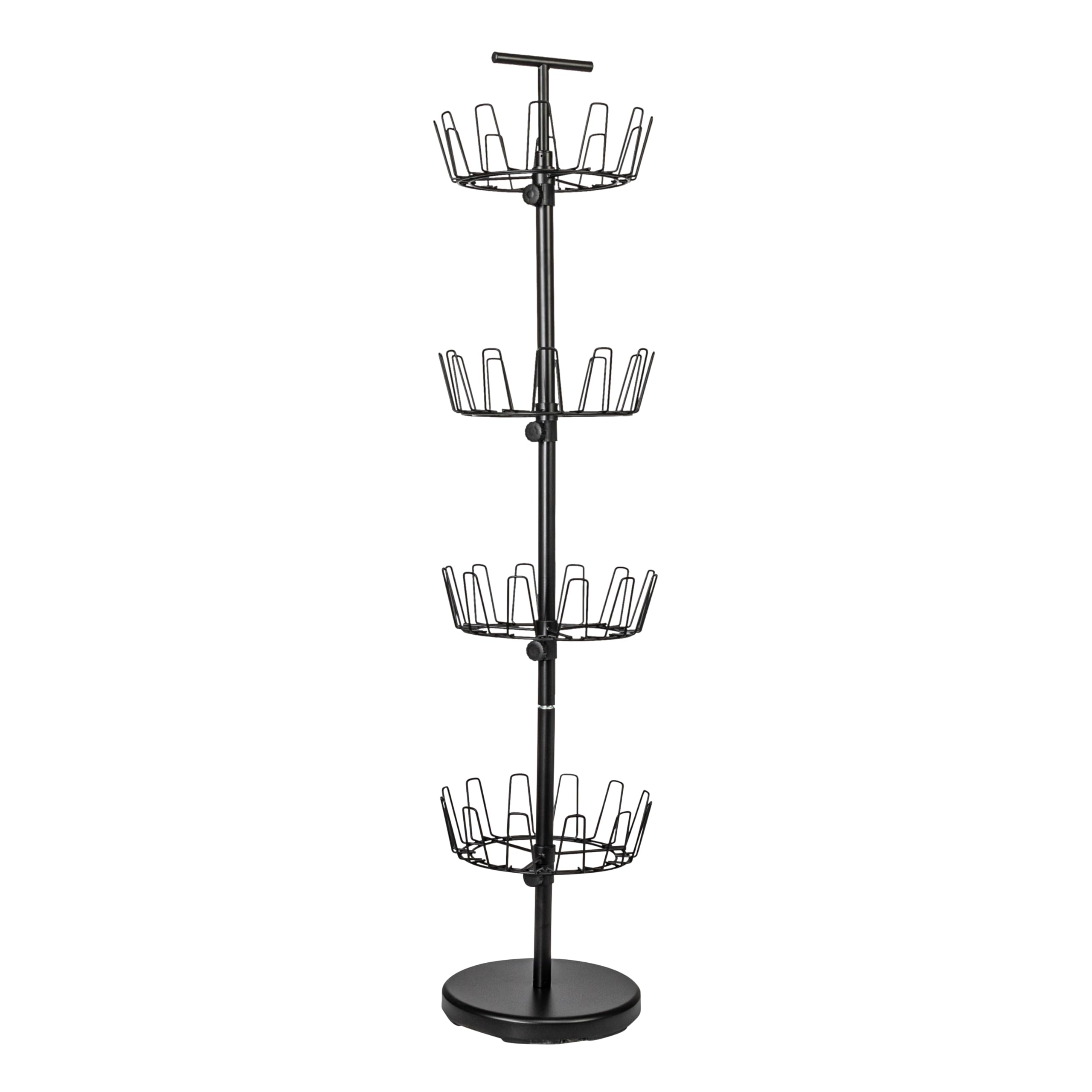 Invert tiers to display high heels while saving closet floor space