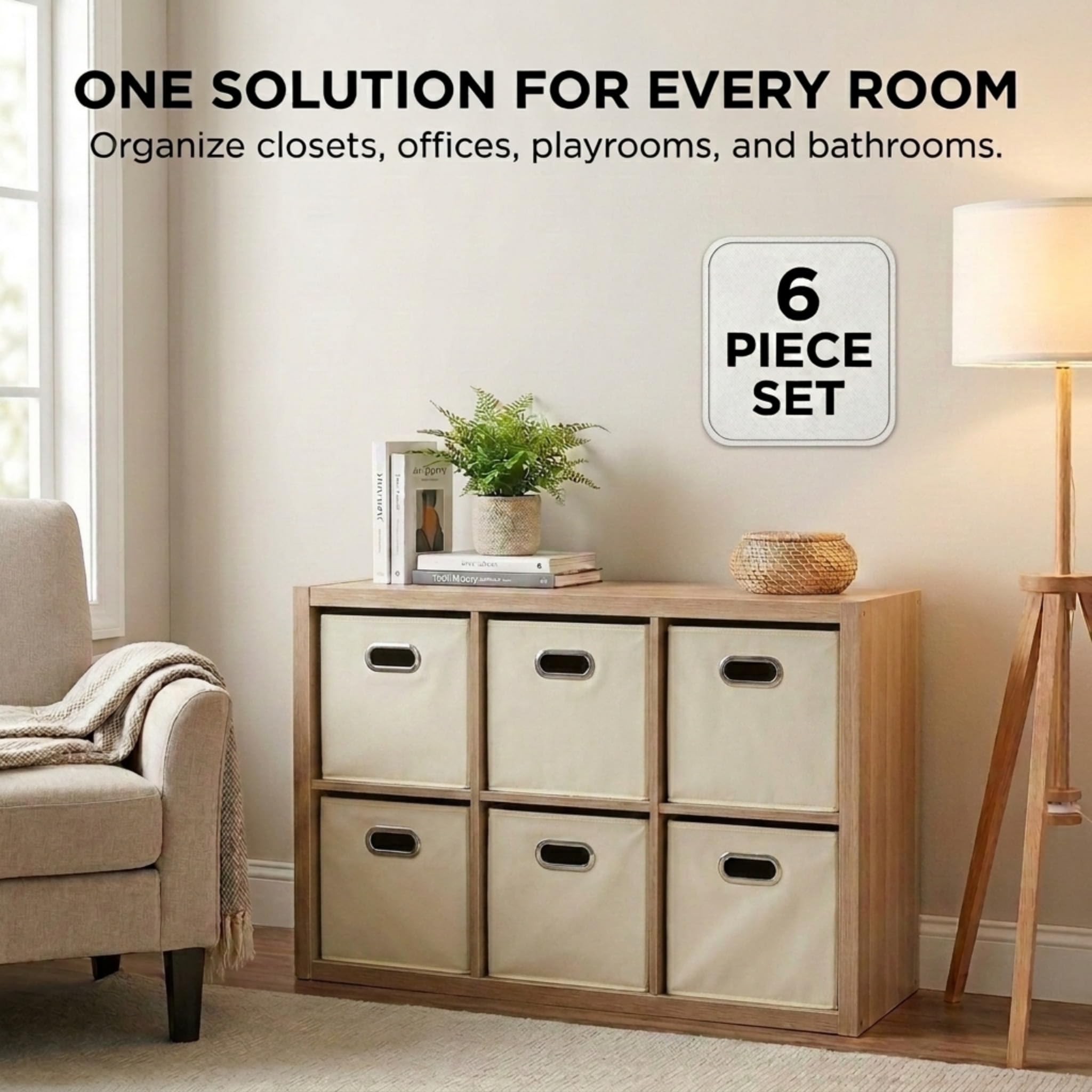 Household Essentials durable fiberboard frame and fabric lining support varied items.