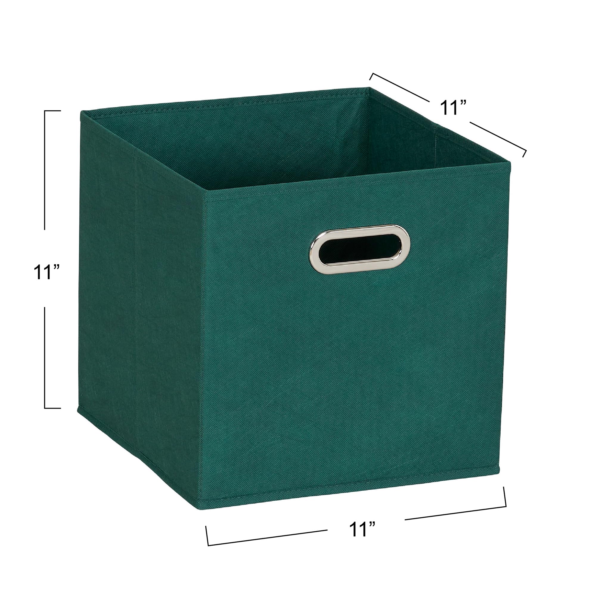 Household Essentials foldable storage cube forest green side panel for versatile organization.