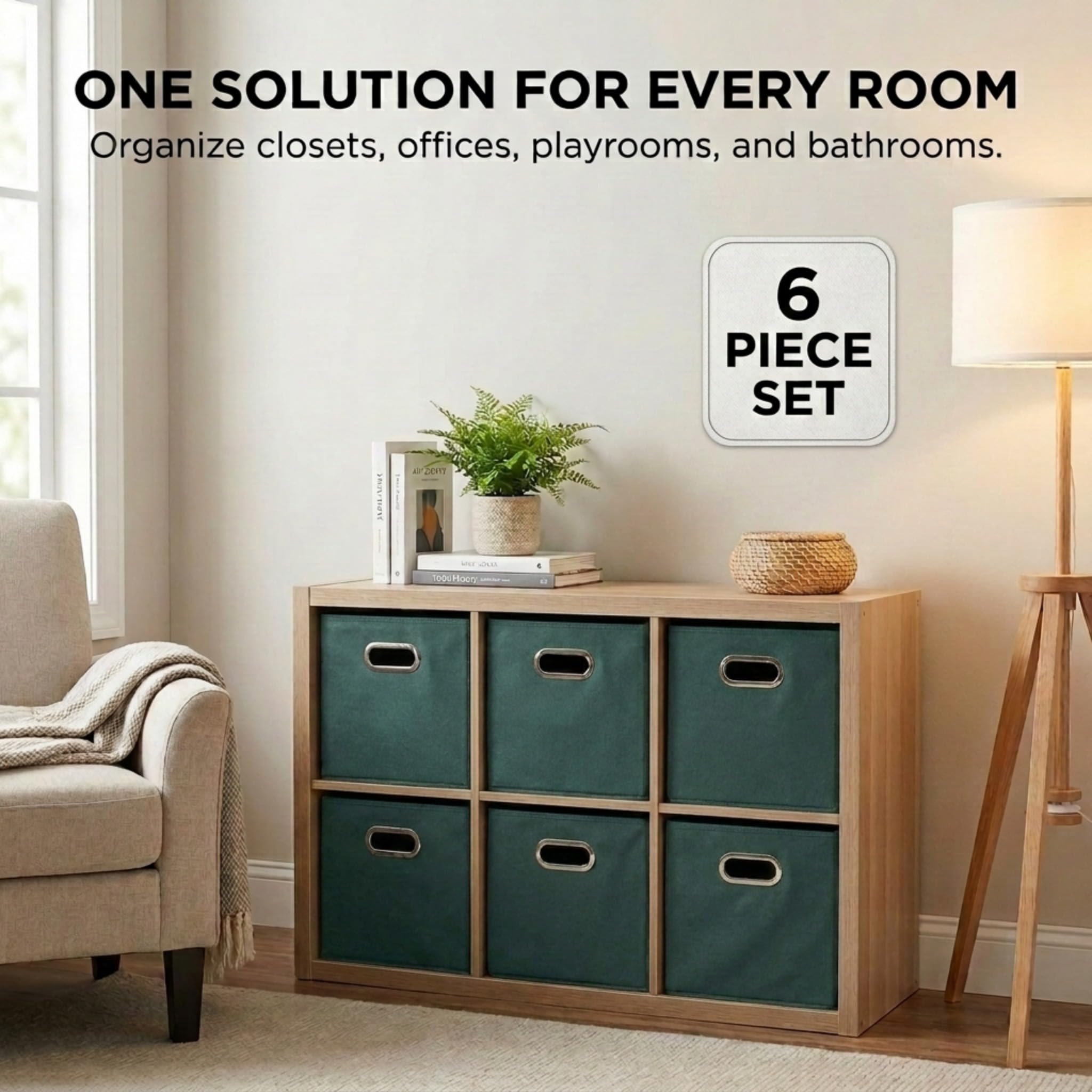 Household Essentials foldable storage cubes folded-flat for space saving when not in use