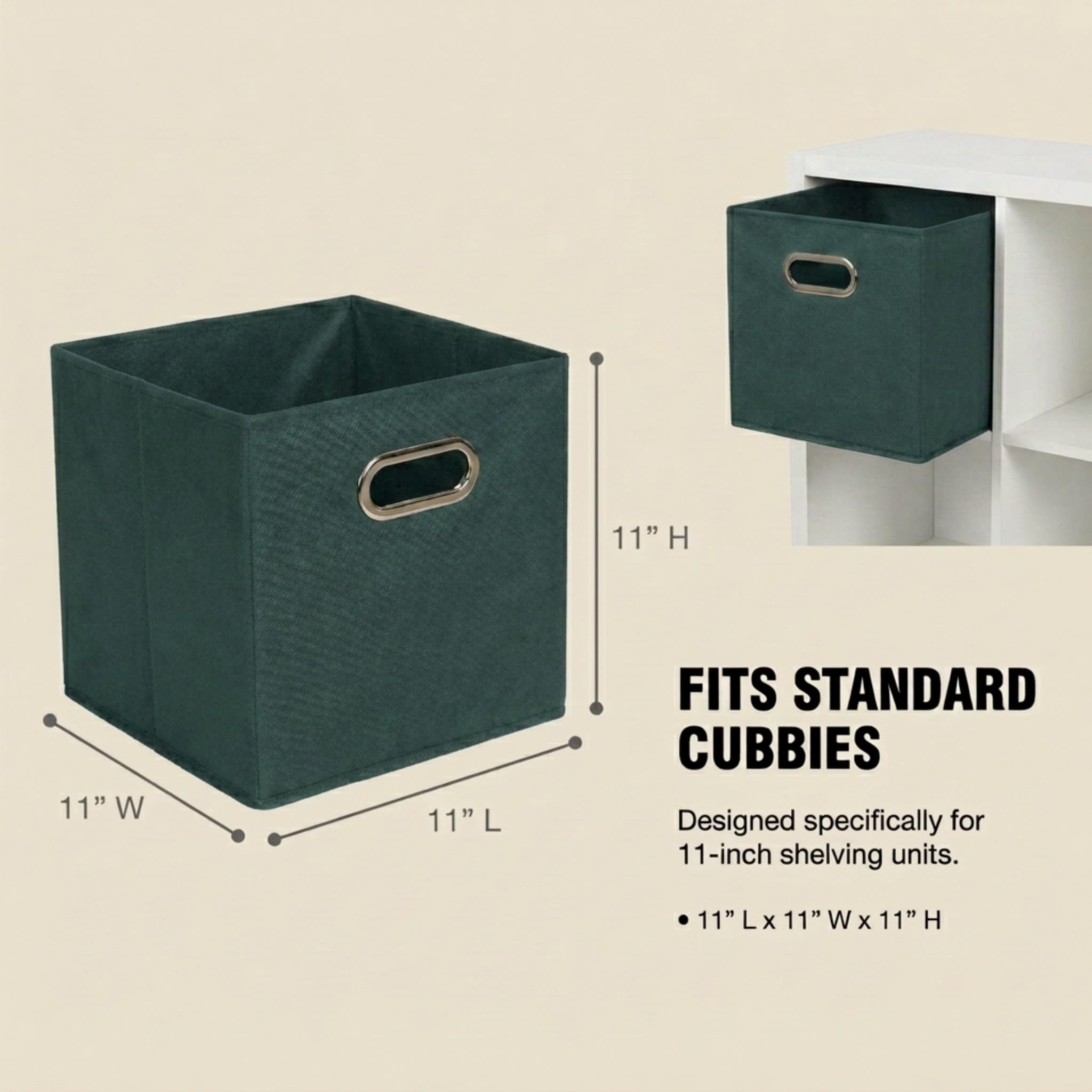 Household Essentials foldable storage cubes stacked on shelf for vertical storage