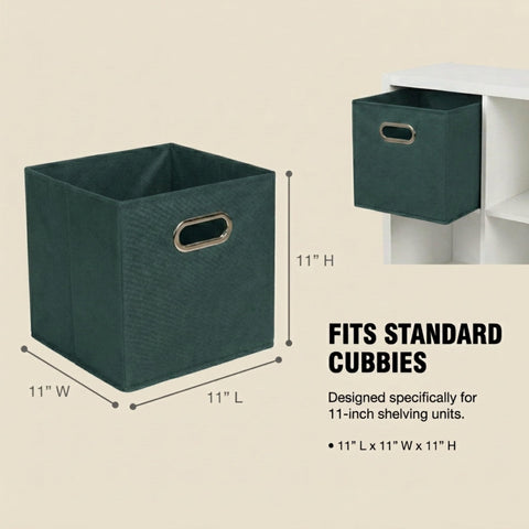 Household Essentials foldable storage cubes stacked on shelf for vertical storage