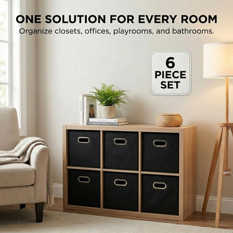 Folded Household Essentials bin demonstrates compact storage when not in use.