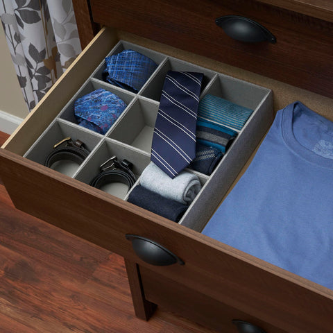 Household Essentials gray 728-1 drawer organizer curved lip for easy grip.