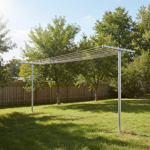 Household Essentials ground installation with bolts securely anchors the post.