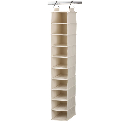 Household Essentials hanging shoe organizer front view showing full 10-pair capacity for organized footwear.