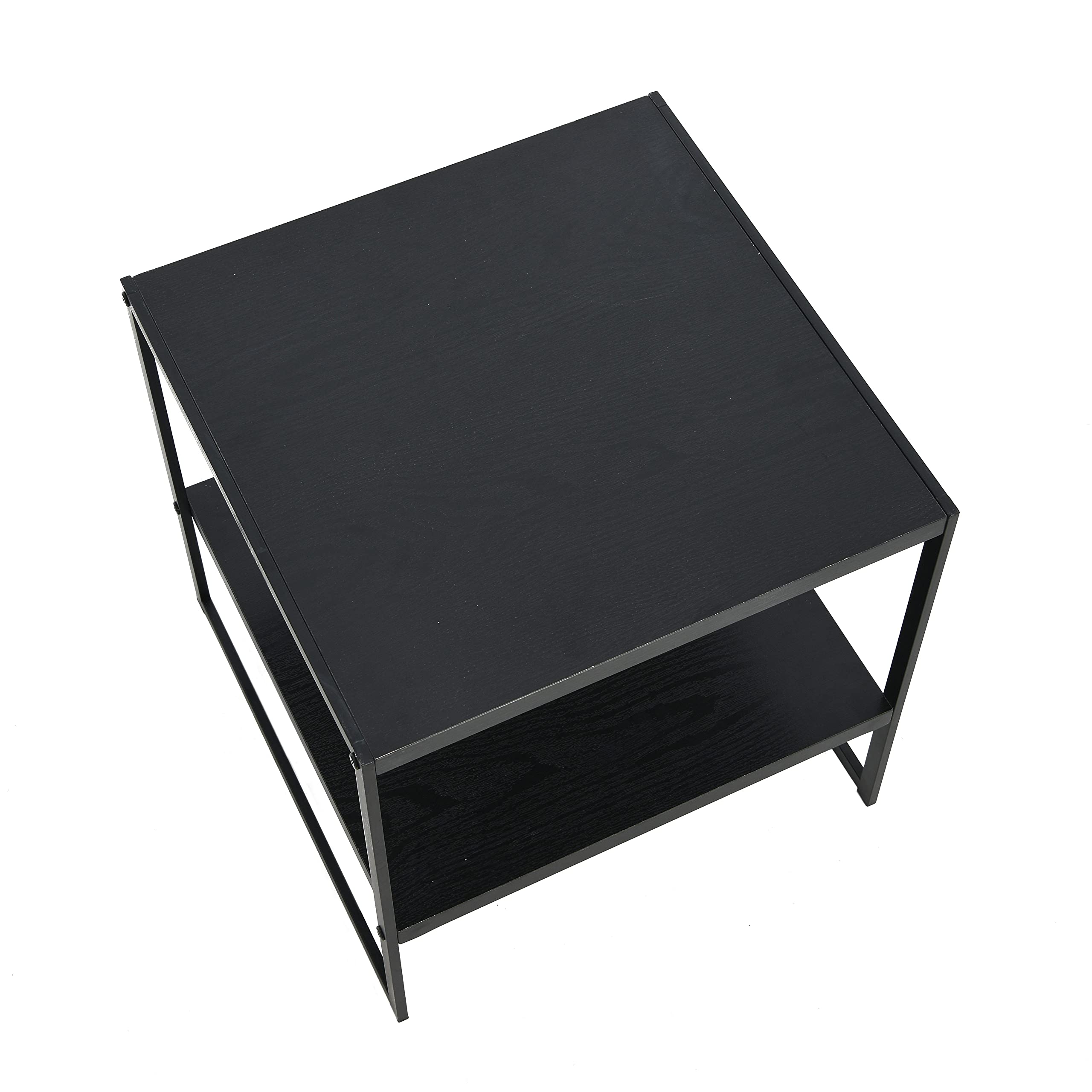 Household Essentials Jamestown woodgrain detail highlights warm contrast against a black metal frame.