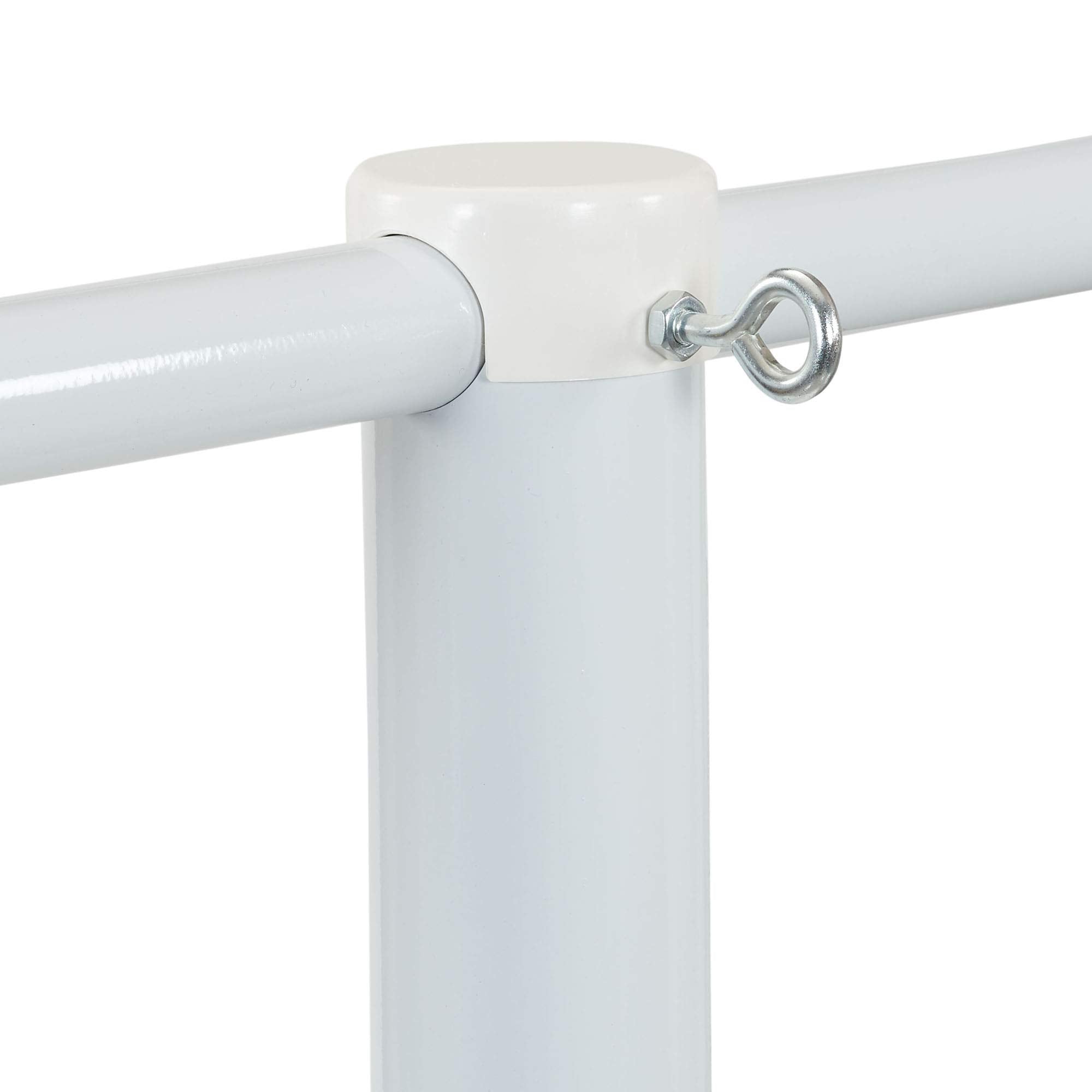 Household Essentials Mega Outdoor Clothesline eyelets and screws enable secure hanging.
