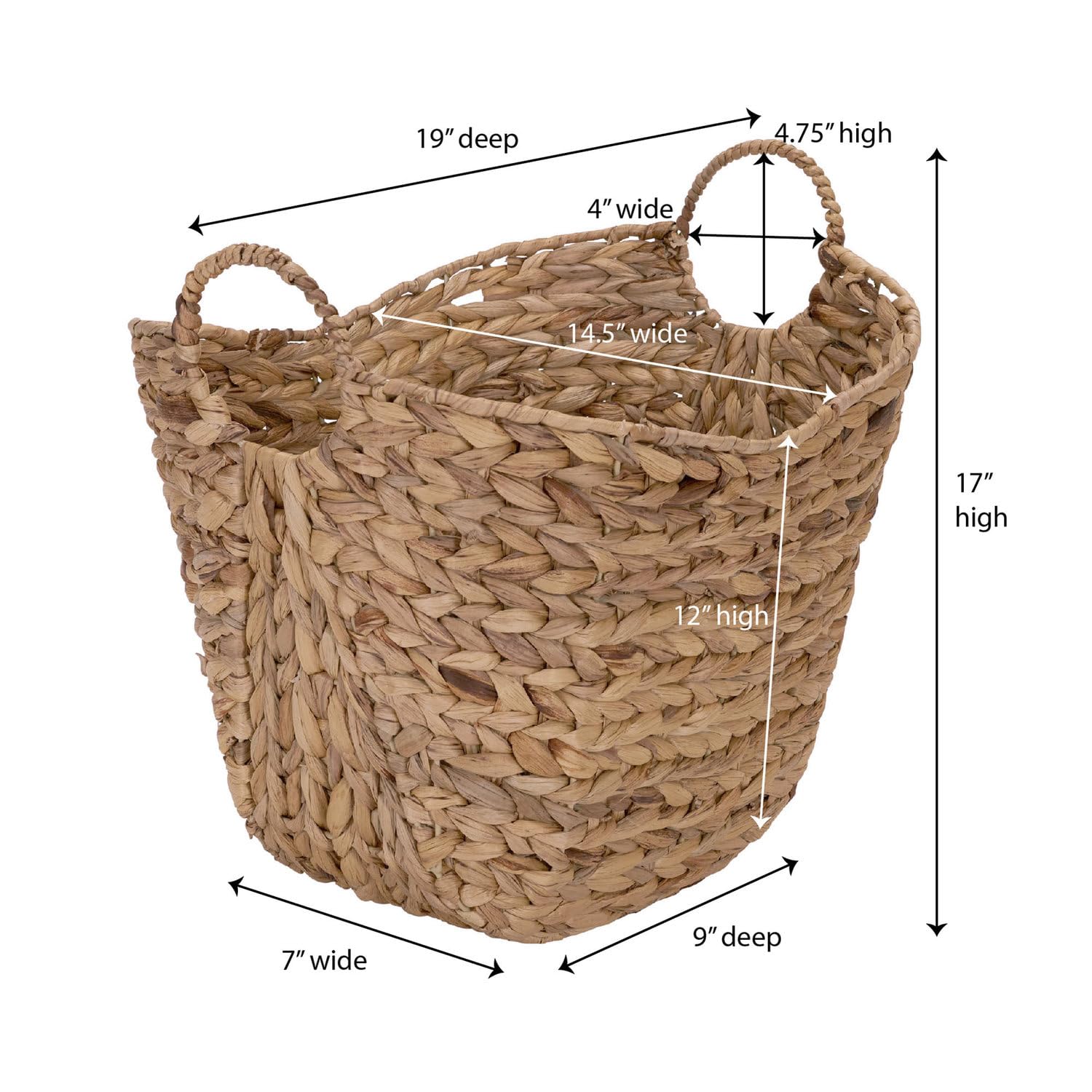 Household Essentials ML-4002 basket for blankets stored in living rooms.