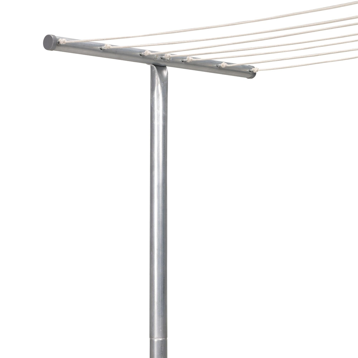 Household Essentials outdoor clothesline T-post stands 90 inches tall for year-round drying.