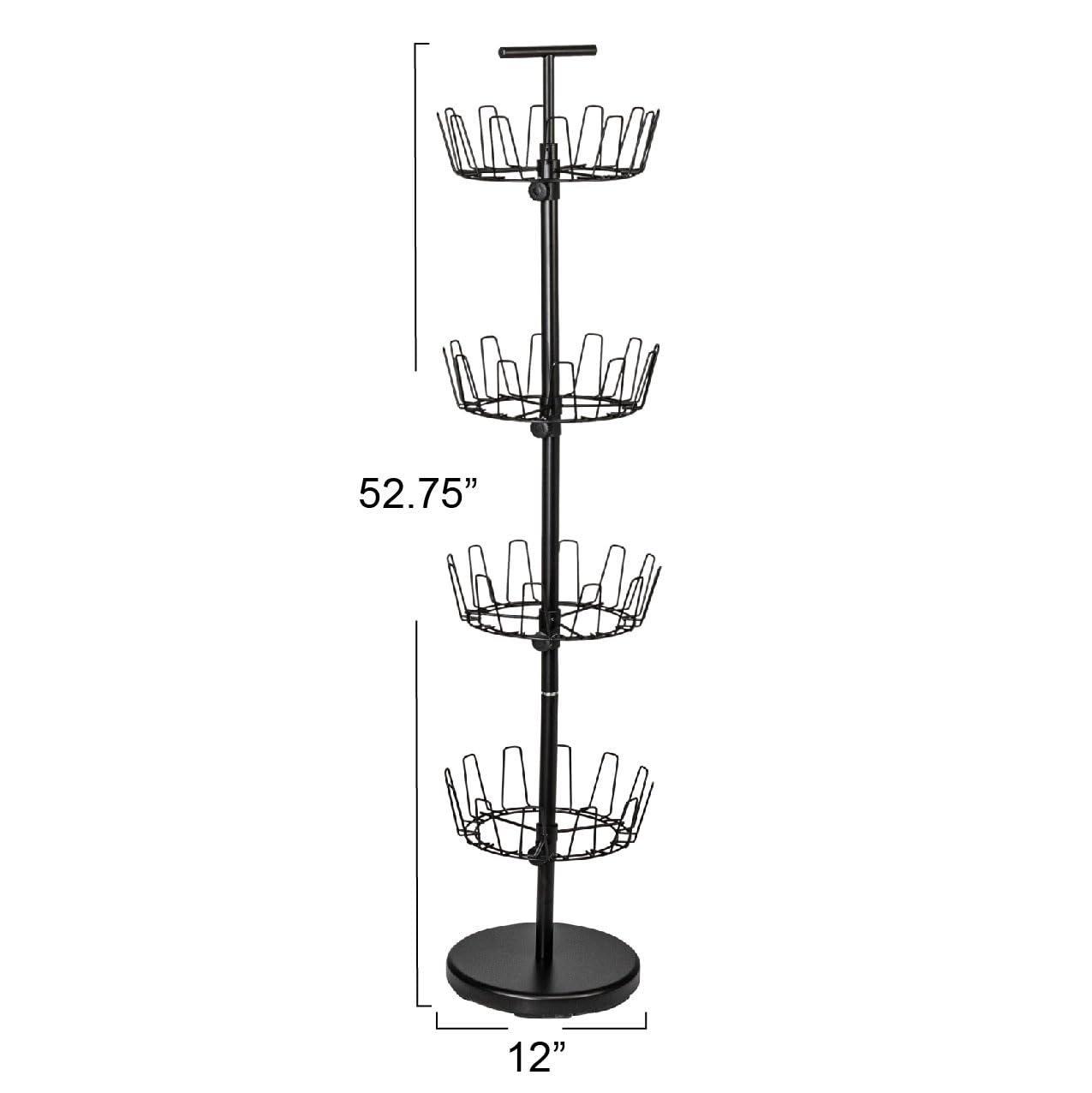 Spinning tiers on Household Essentials rack for easy access to footwear