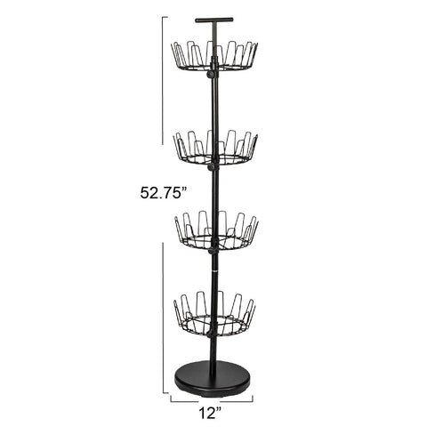 Spinning tiers on Household Essentials rack for easy access to footwear