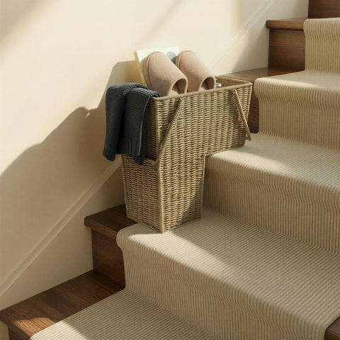 Lightweight Household Essentials stair basket ready for daily use